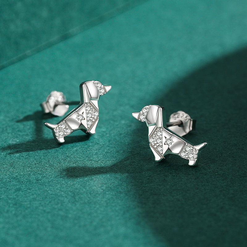 Sterling Silver Puppy Earrings - Feminine and Charming Ear Accessories