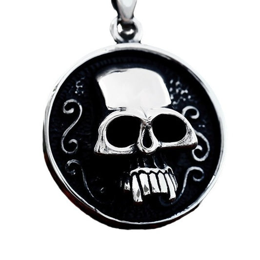 Wholesale Retro Stainless Steel 3D Skull Pendant - Punk Hip-Hop Titanium Steel Jewelry for Men