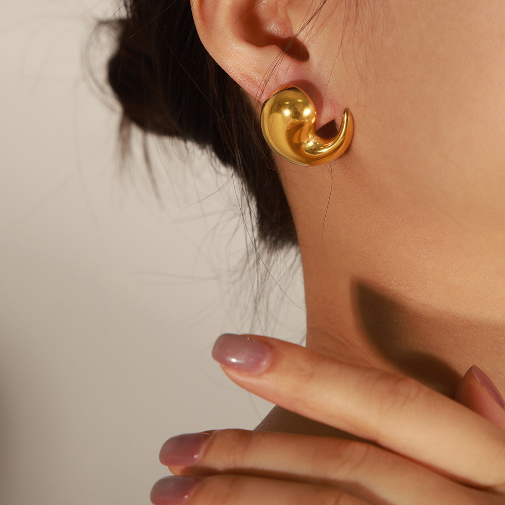 Geometric Gold-Plated Drop Earrings for Women by Planderful - Everyday Genie Collection