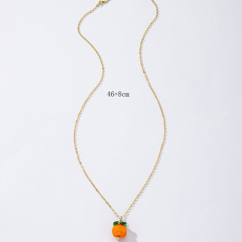 Retro Persimmon Ruyi Earrings and Necklace Set - Vienna Verve Collection