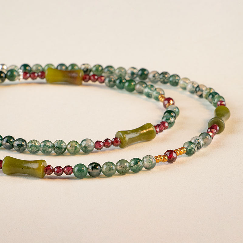 Fortune's Favor Natural Agate and Bamboo Jewelry Set