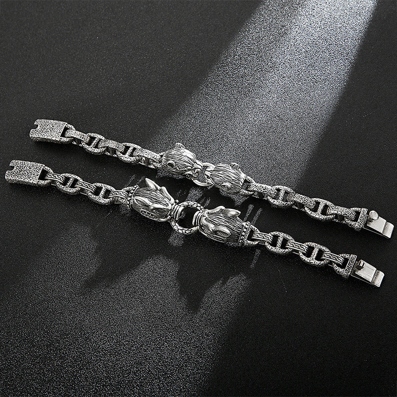 Wild Boar Men's Titanium Steel Bracelet - Edgy Personalized Punk Style