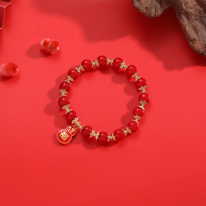 Festive Red Stone Bracelet for Prosperity and Blessings