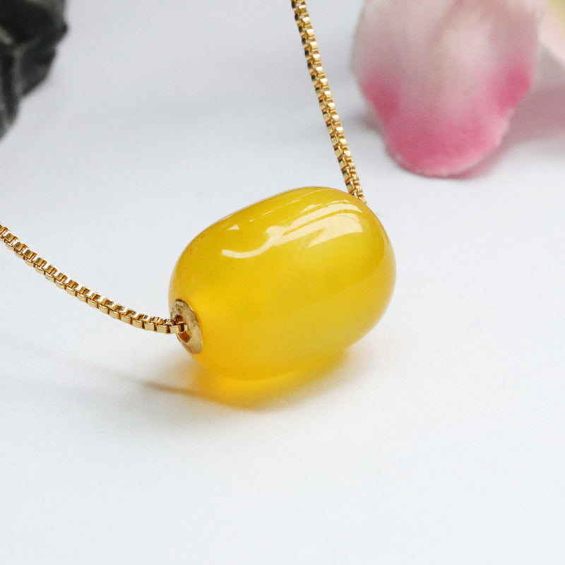 Sunshine Chalcedony Bead Pendant