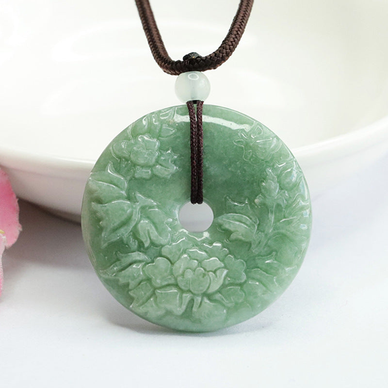 Exquisite Sterling Silver Jade Flower Pendant – Fortune's Favor Collection