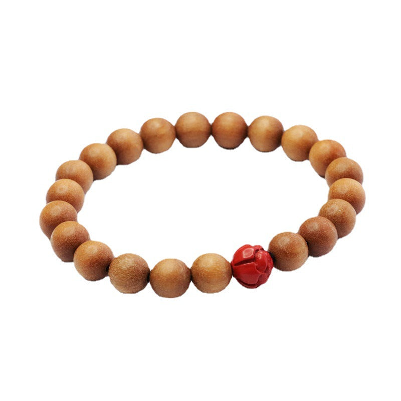 Lotus Bead and Sandalwood Cinnabar Bracelet