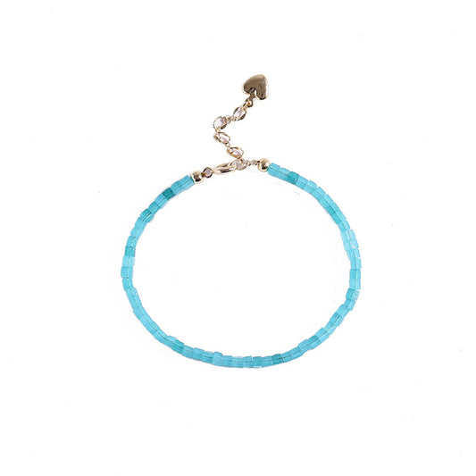 Simple and Cute 2mm Ultra-fine Tianhe Stone Bracelet for Girls