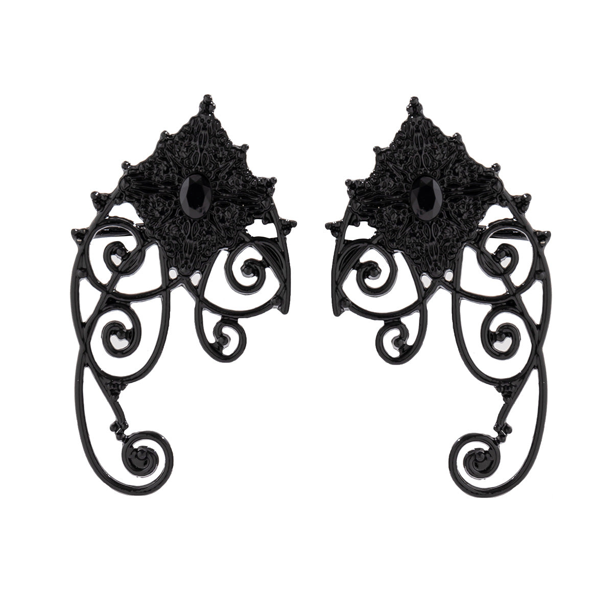 European and American Style Cross-border Elf Contour Earrings with Retro Gothic Vibes for Halloween.