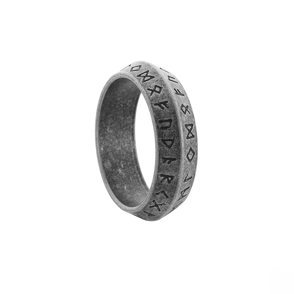 Viking Rune Fate and Power Ring for Men with Cross-Border Influence