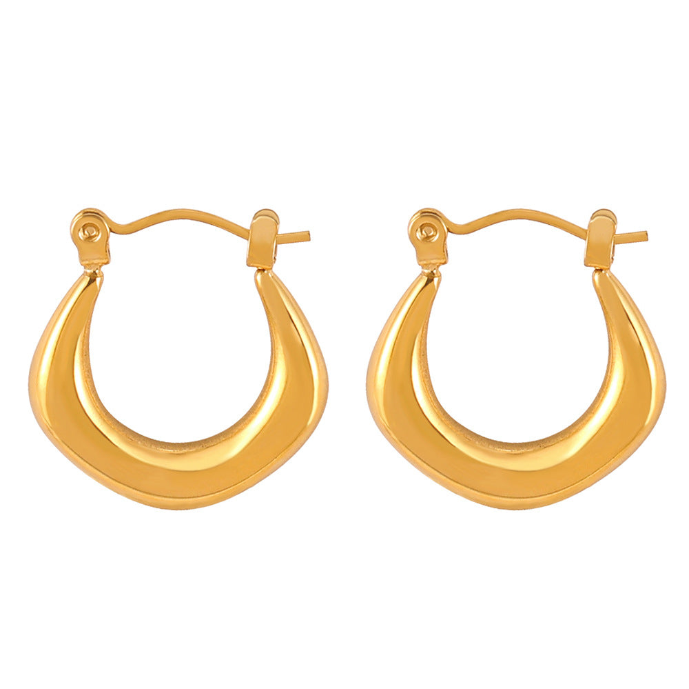 Chic and Elegant U-Shaped Gold-Plated Earrings by Planderful