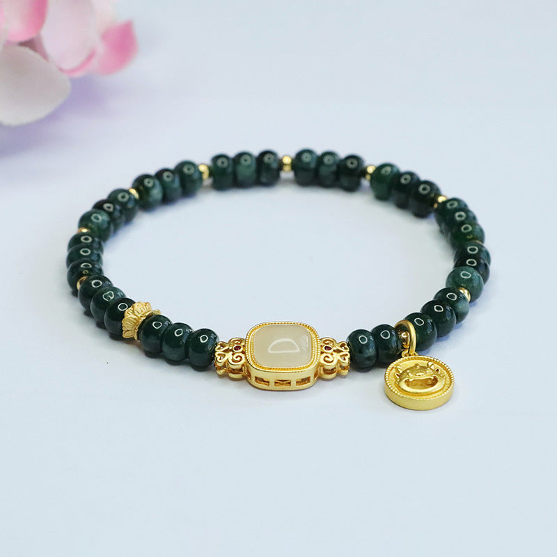 Dragon Year Sterling Silver Jade Bracelet