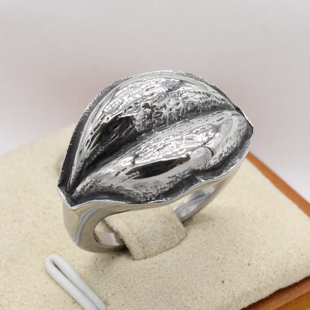 European and American Personalized Vintage Lip Titanium Steel Ring - Wholesale Opportunity