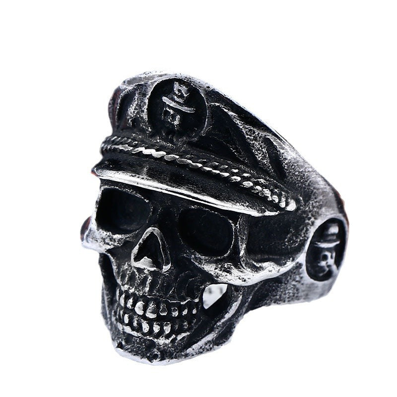 Titanium Steel Skull Ring for Men - Wholesale European and American Punk Jewelry, Personalized Sizes 7-13