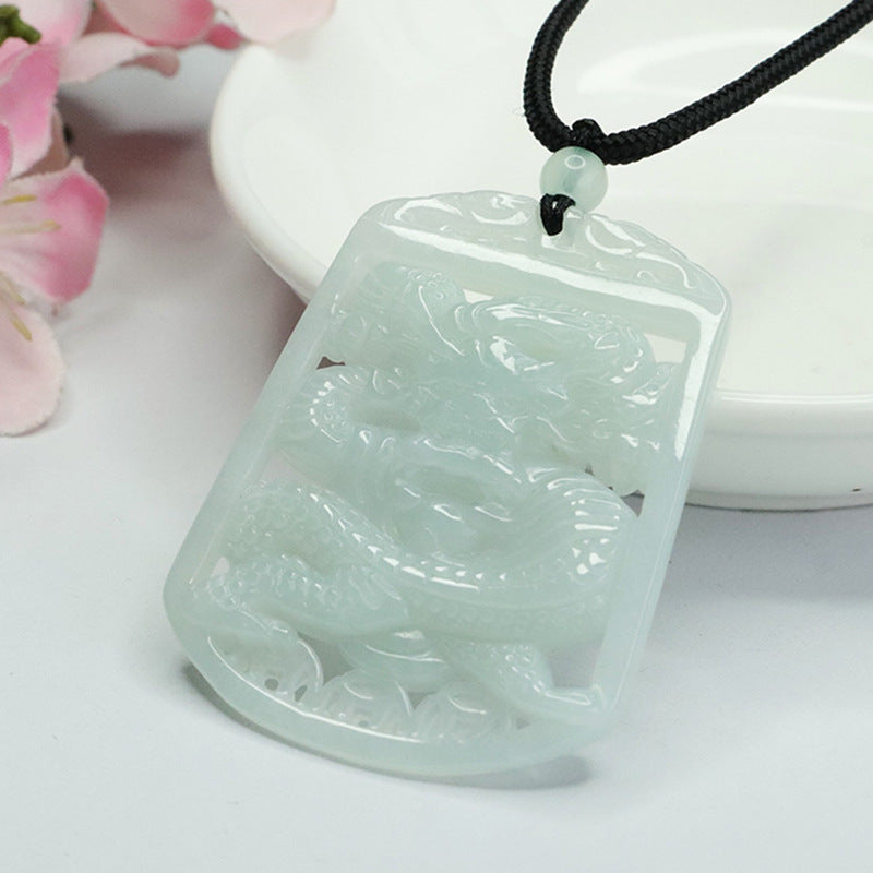 Myanmar A-grade Jade Dragon Pendant from the Planderful Collection