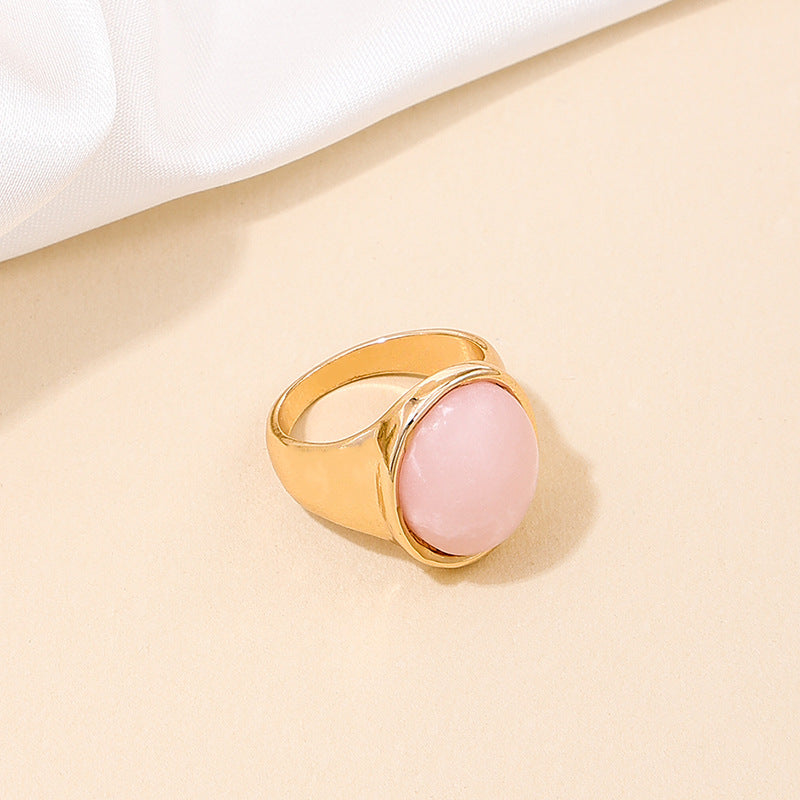 Pink Romantic Parisian Chic Women's Ring with Vintage Flair