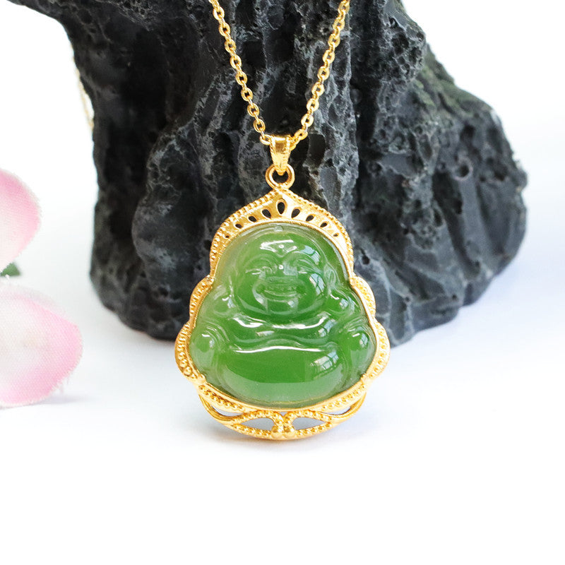 Natural Jade Buddha Hollow Necklace - Fortune's Favor Collection