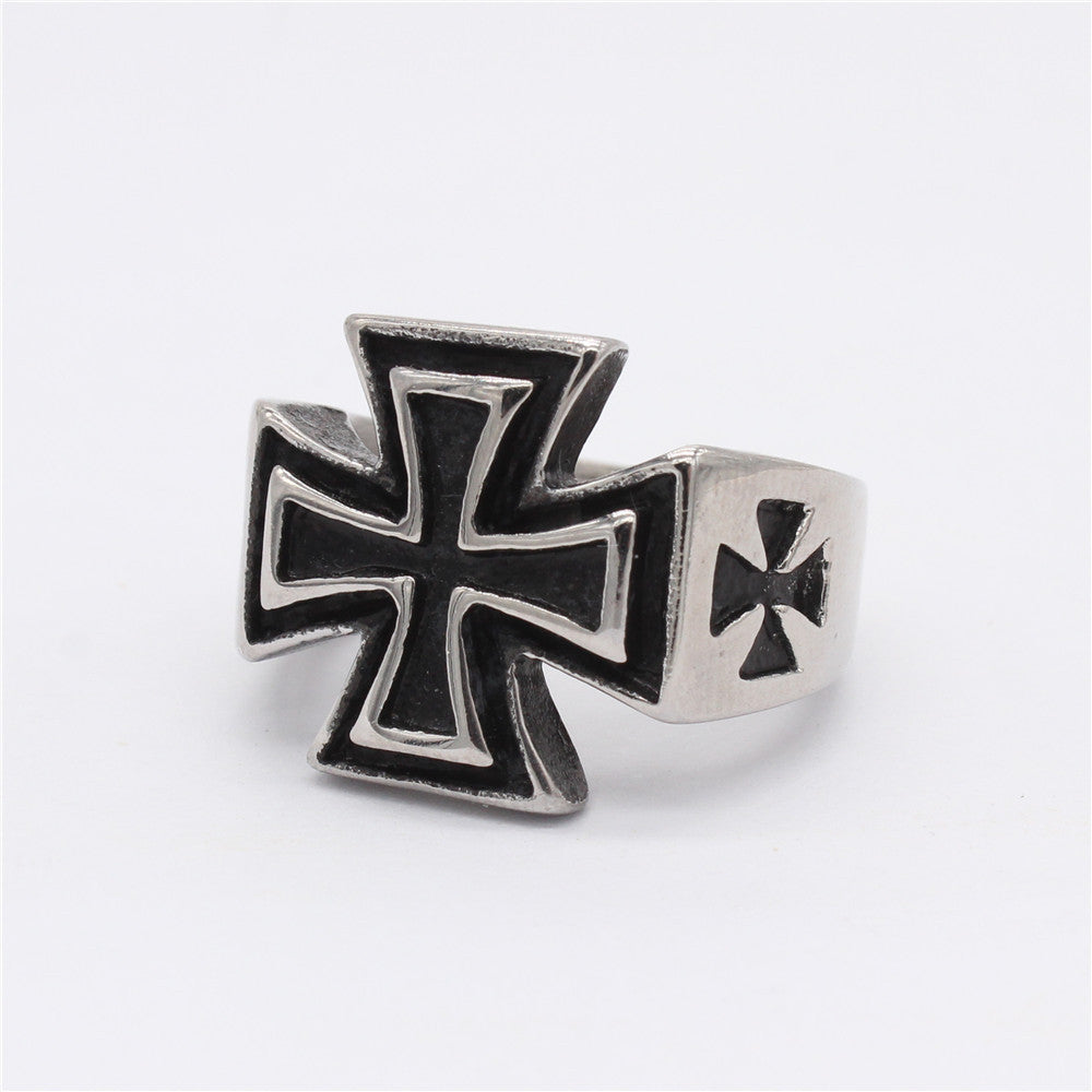 Crusader Cross Pattee Titanium Steel Ring for Men