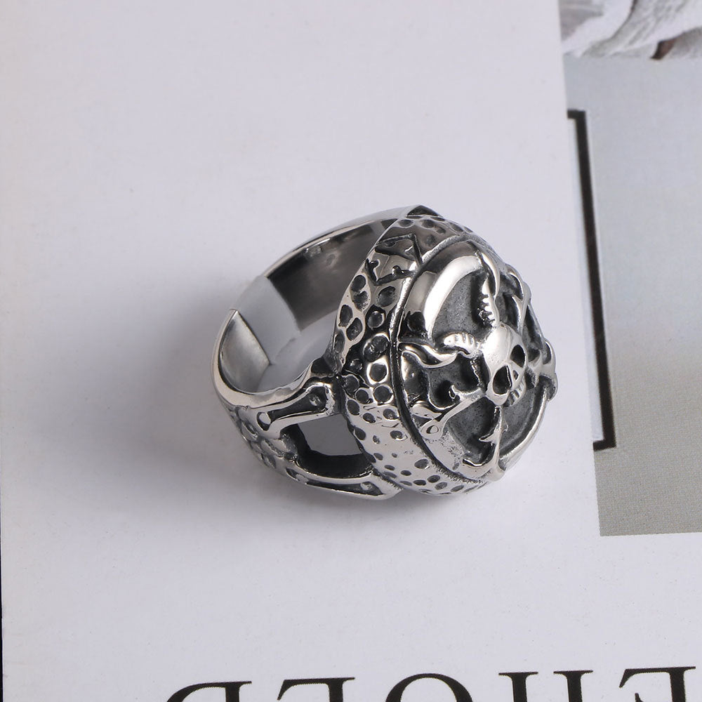 Vintage Clown Skull Ring – Bold Titanium Steel Accessory for Men