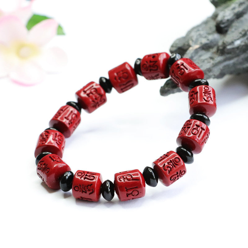 Purple Sand Cinnabar Sterling Silver Bracelet