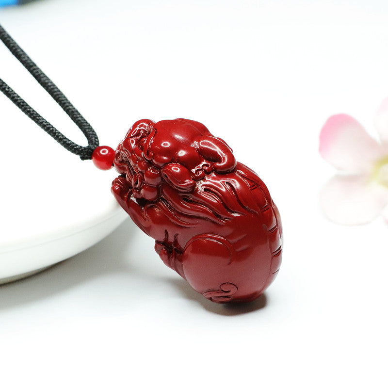 Fortunes' Blessing Vermilion Sand Pixiu Pendant