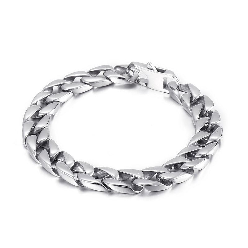 Stylish Custom Men's Titanium Steel Bracelet - Korean-Inspired Creative Retro Lace Stainless Steel Jewelry for Wholesale