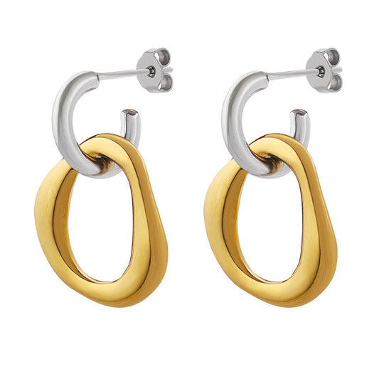 Exquisite Geometric Gold-Plated Earrings by Planderful Collection