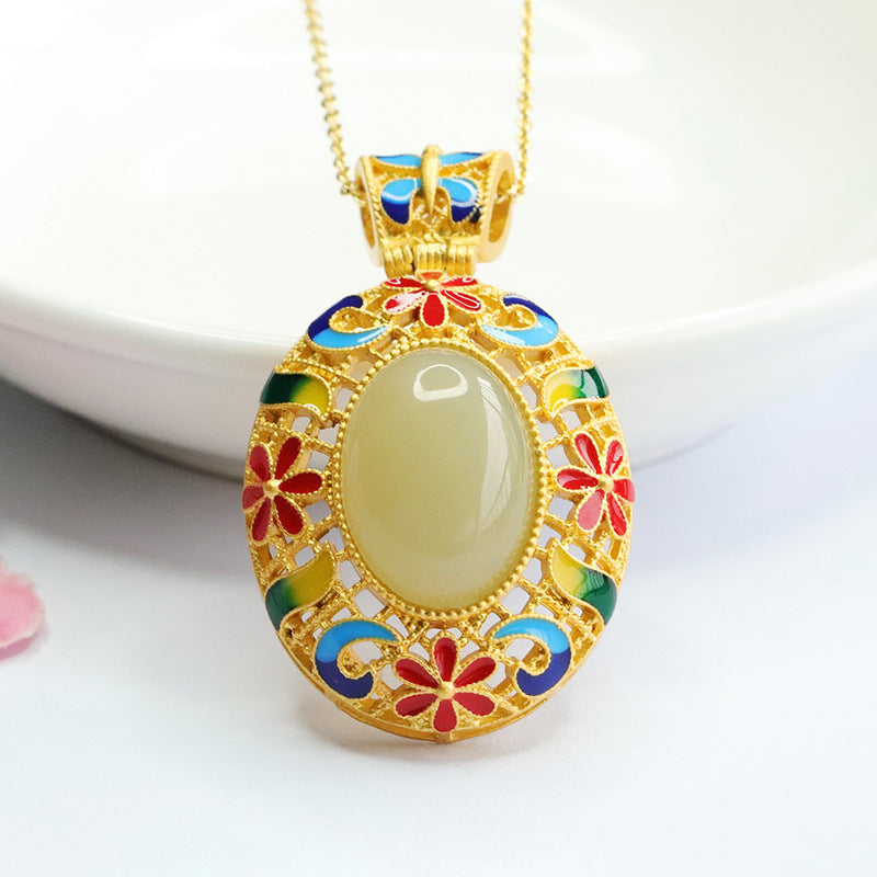 Colorful Ethnic Style Natural Jade Pendant