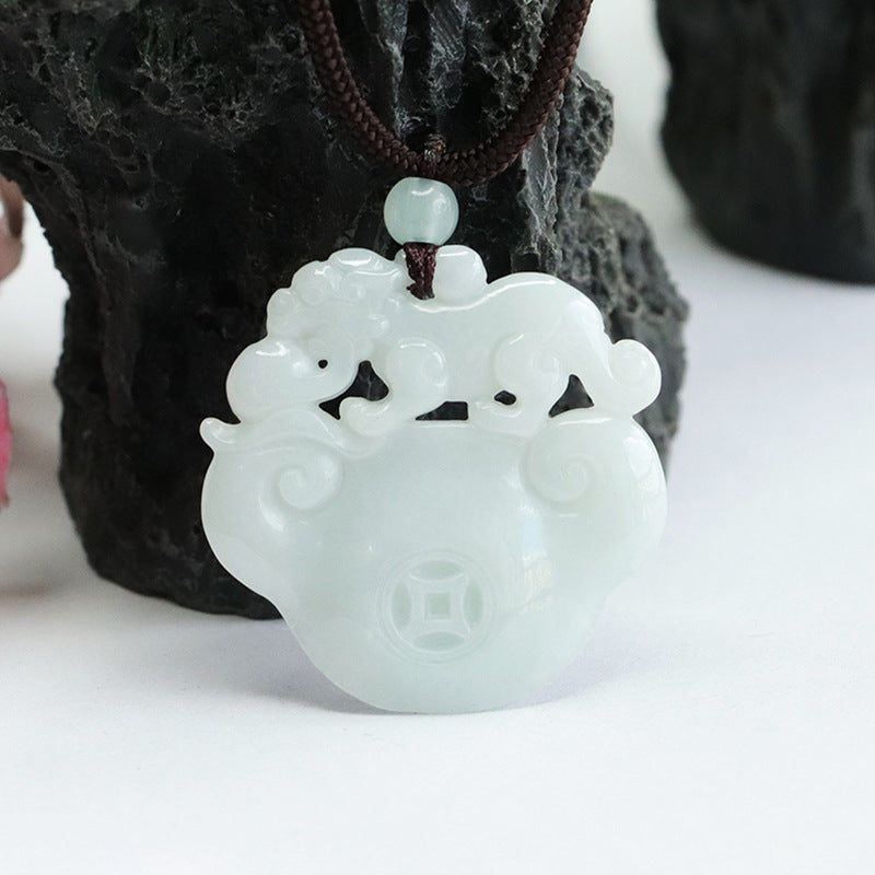 Fortune's Favor Sterling Silver Jade Pendant