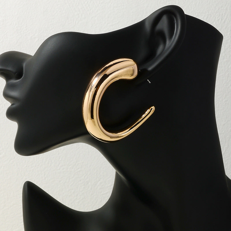 French Retro Chic C-Shaped Earrings - Vienna Verve Collection