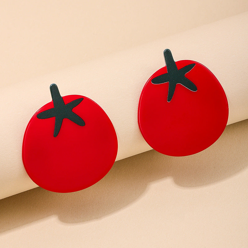 Sweet Tomato Summer Earrings with a Twist