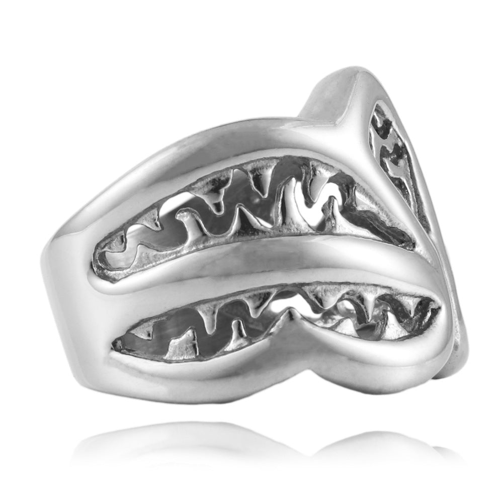 Versatile Titanium Steel Lion Dance Ring for Men and Women - Fashionable Animal Design