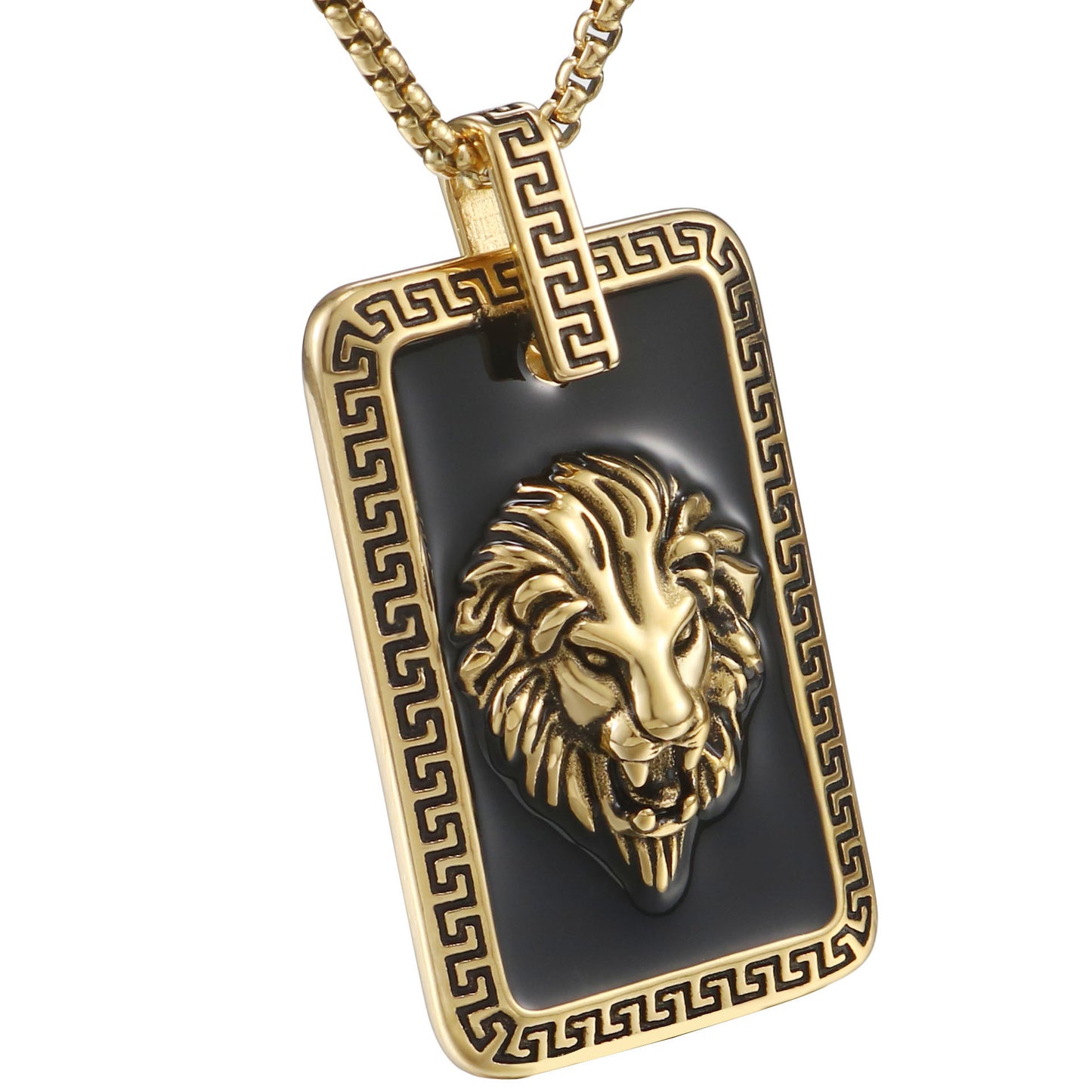 Titanium Steel Lion Head Pendant for Men - Retro European and American Fashion Jewelry