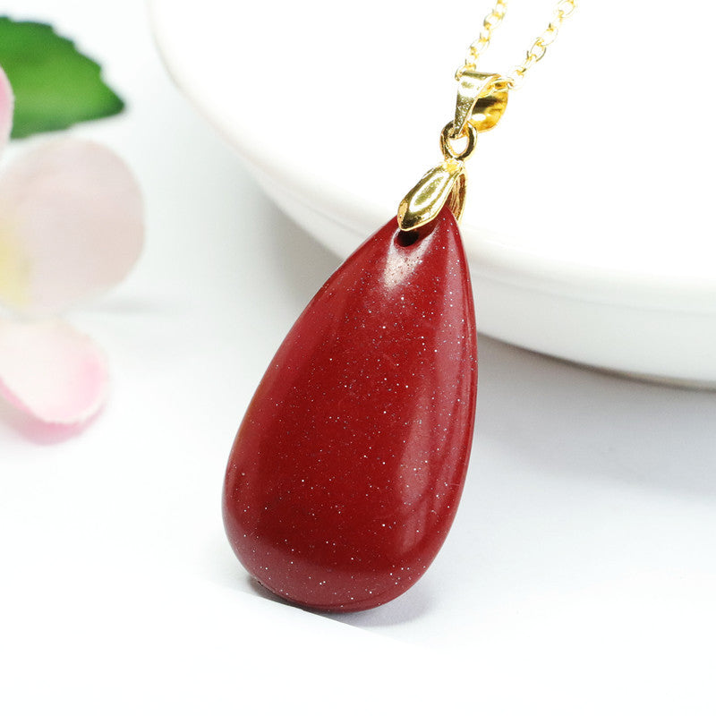 Cinnabar Pendant Purple Gold Sand Water Drop Pendant Jewelry