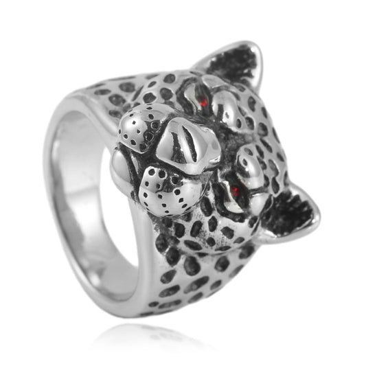 Titanium Steel Retro Leopard Ring for Men - Stylish Animal-Inspired Jewelry