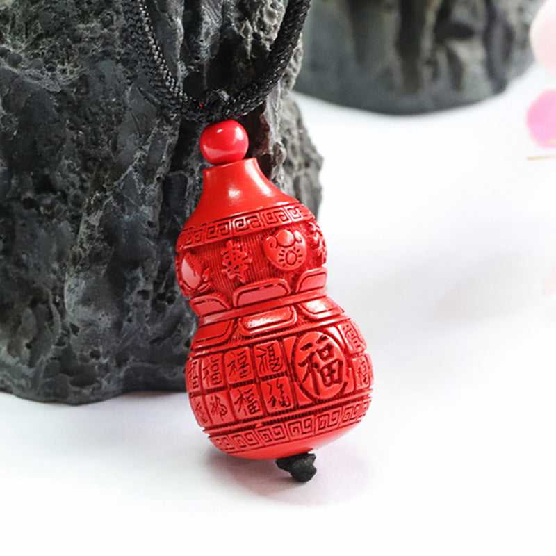 Vermilion Sand Pendant, Red Sand Blessing Gourd Pendant