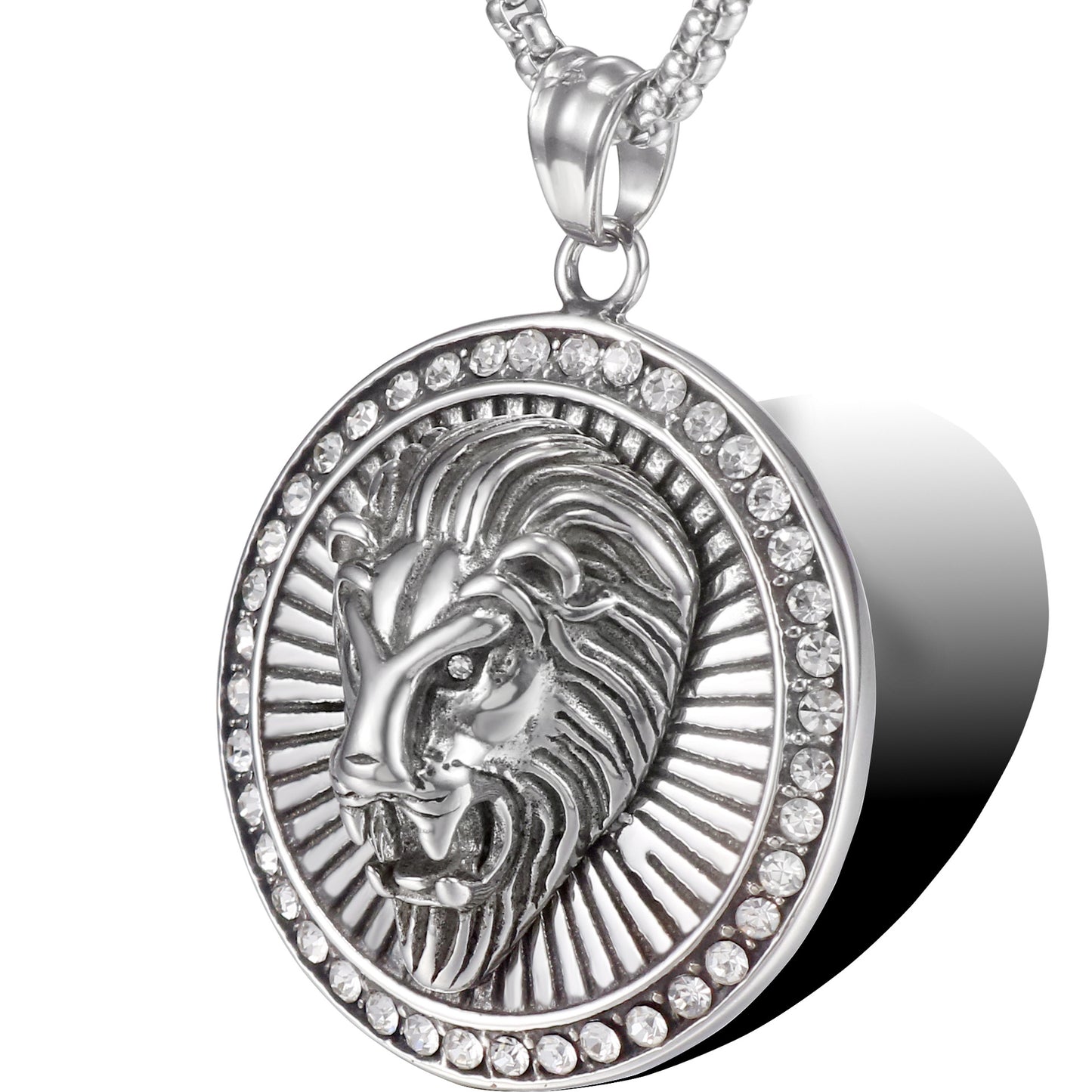 Titanium Steel Retro Lion Head Pendant for Men - European and American Style Jewelry