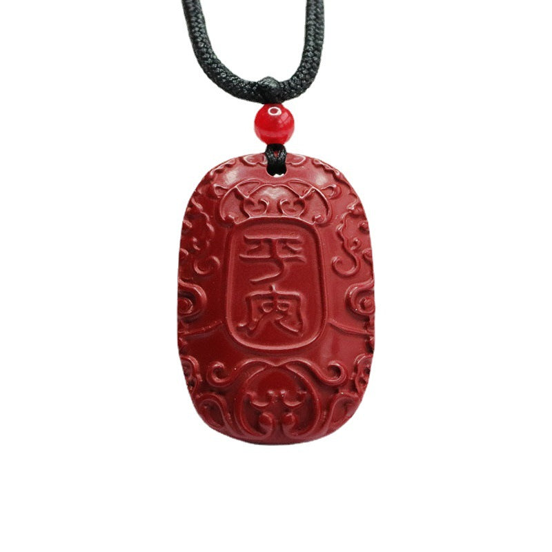 Cinnabar Pendant Purple Gold Sand Antique Protective Talisman Pendant