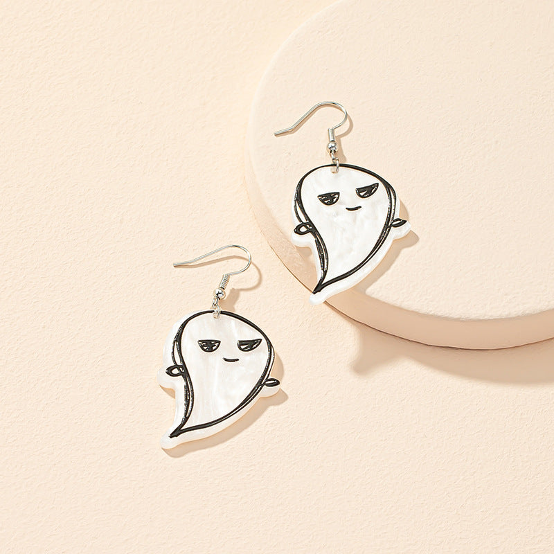 Skull-Inspired Acrylic Earrings with Edgy European Design