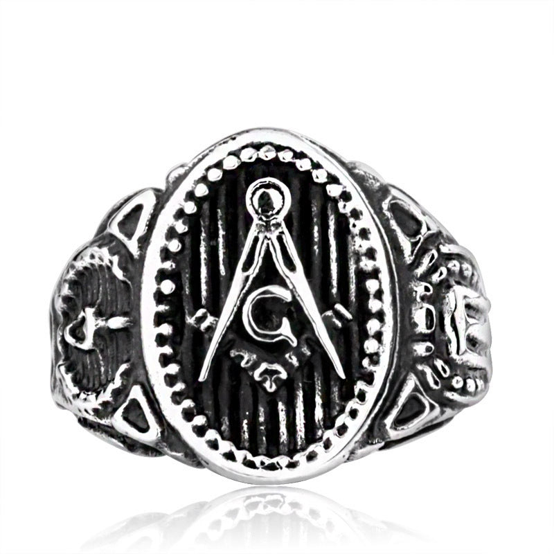 Stylish Men's Personalized Masonic Rings in Wholesale, Made of Stainless Steel and Titanium, Sizes 7-13