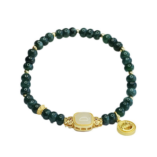 Dragon Year Sterling Silver Jade Bracelet