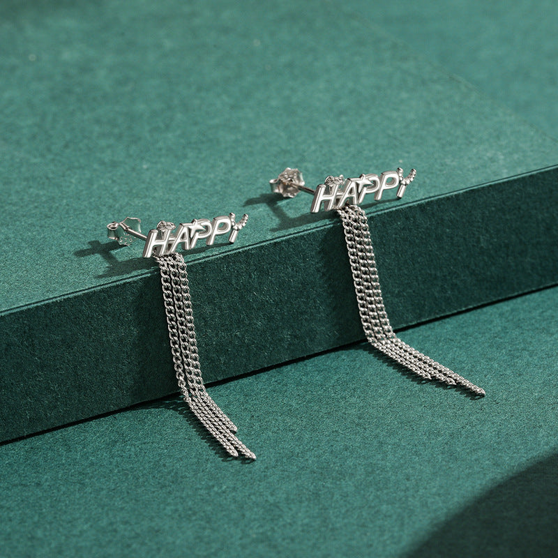 Stylish Sterling Silver Letter Stud Earrings for Women