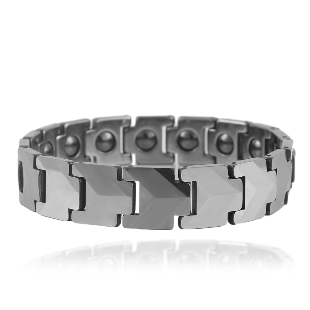 Customizable Punk Titanium Steel Bracelet for Men and Women - Distinctive Tungsten Style