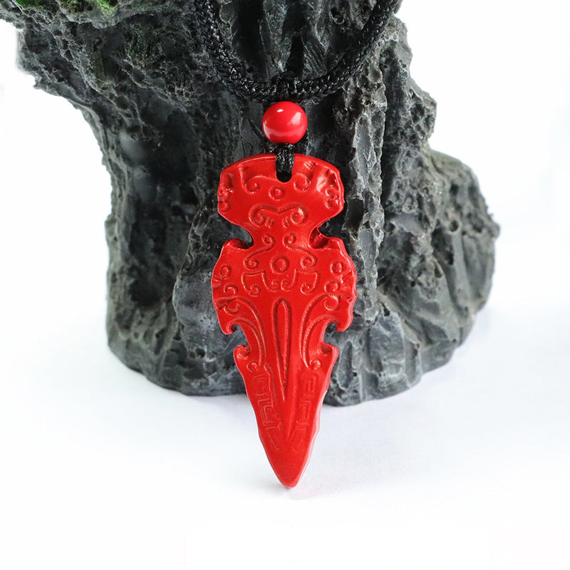 Cinnabar Pendant, Red Sand Sword Pendant