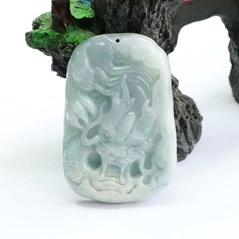 Myanmar A Grade Jade Dragon Pendant - Fortune's Favor Collection