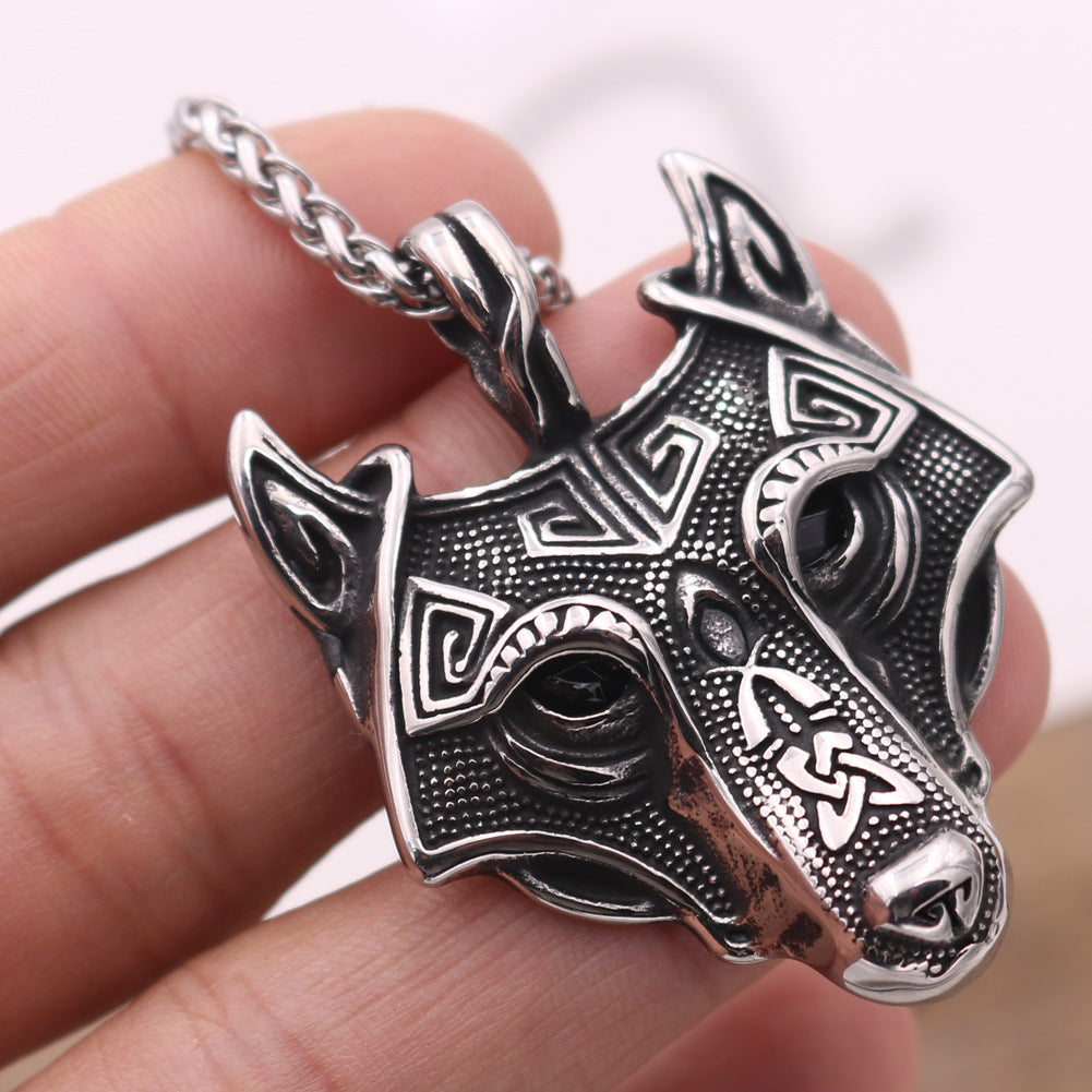 Mystical Viking Wolf Necklace with Celtic Touch