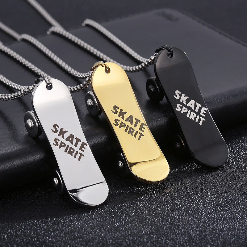 Rocking Street Style Men's Titanium Steel Scooter Pendant Necklace