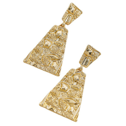 Metallic Cross Border Earrings - Vienna Verve Collection