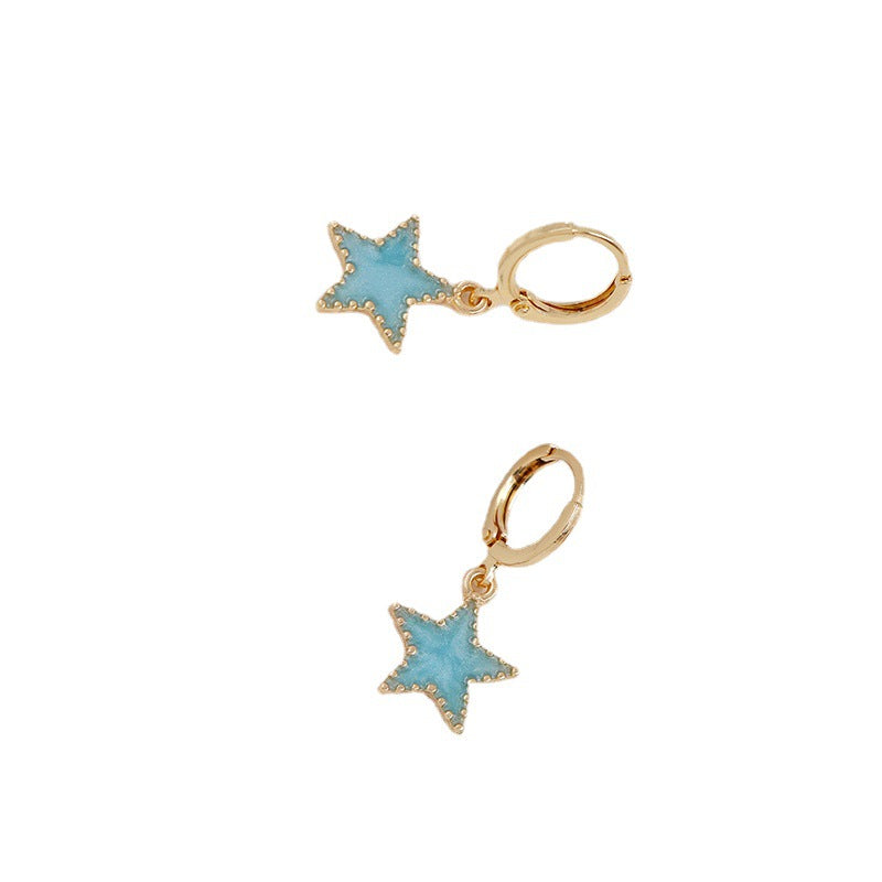 Internet Celebrity Design Five-pointed Star Stud Earrings