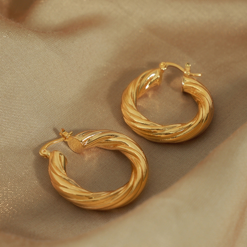 Chic Distorted O-shaped Copper Earrings - Everyday Genie Collection