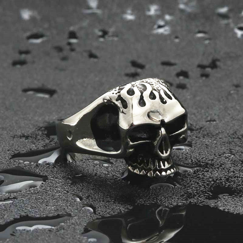 Titanium Steel Skull Ring for Men - Retro Punk Domineering Jewelry